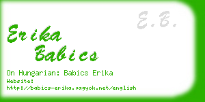 erika babics business card